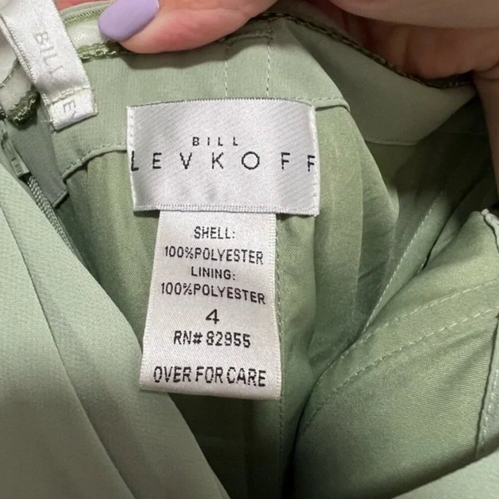 NEW NWT Bill Levkoff Strapless Maxi Gown In Pistachio Sage Green - Picture 8 of 11